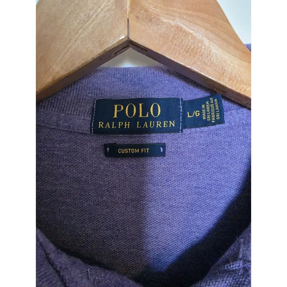 Polo Ralph Lauren Men's Large Purple Green Pony Short Sleeve Polo Preppy Golf